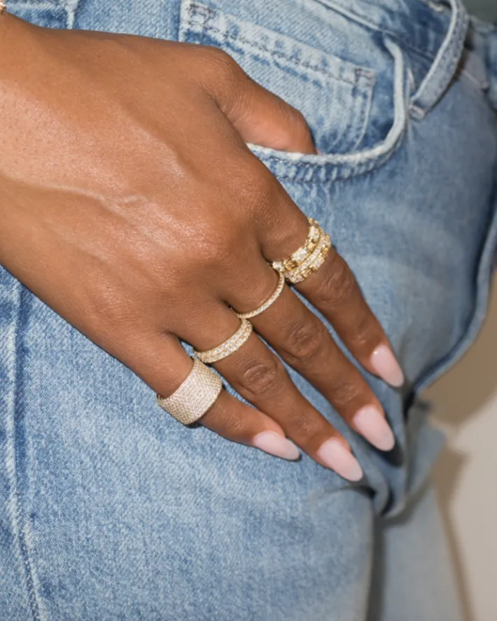 The Last Line Bamboo Pavé Ring