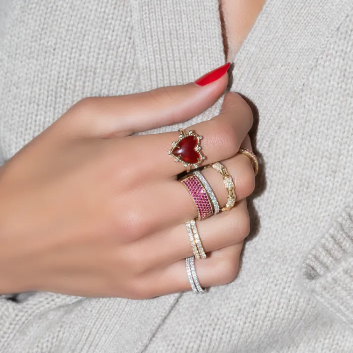 The Last Line Bamboo Pavé Ring