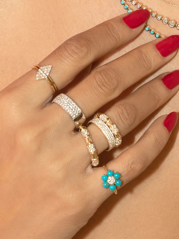 The Last Line Bamboo Pavé Ring