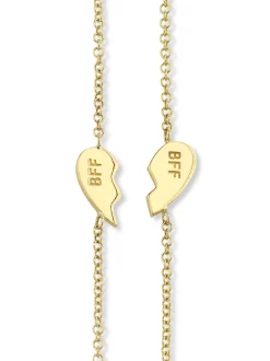 The Last Line Best Friend BFF Heart Bracelet Set