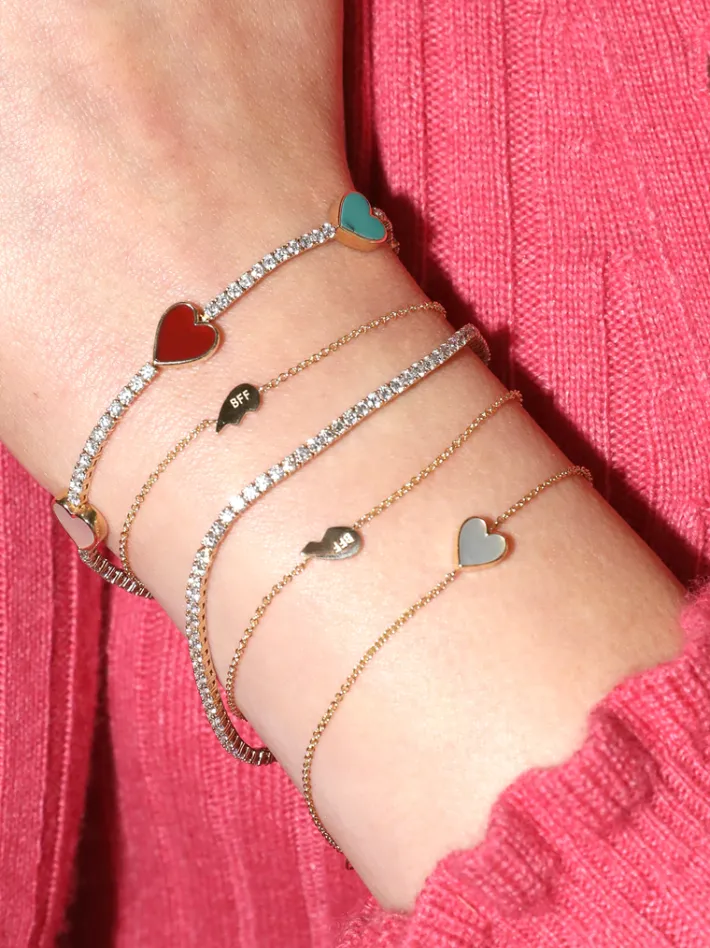 The Last Line Best Friend BFF Heart Bracelet Set