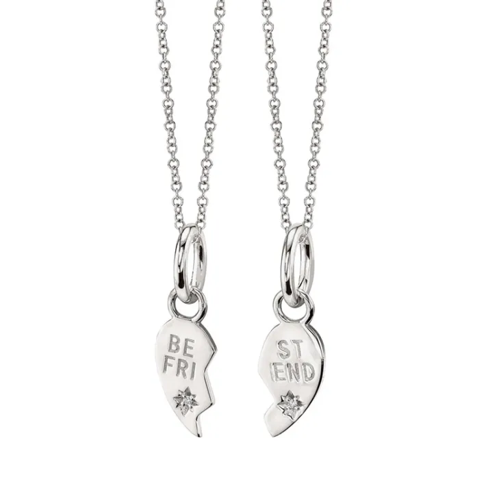 The Last Line Best Friends Heart Pendant Set