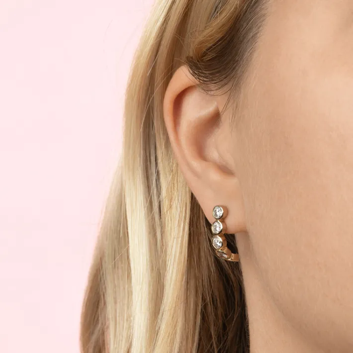The Last Line Bezel Curve Earring