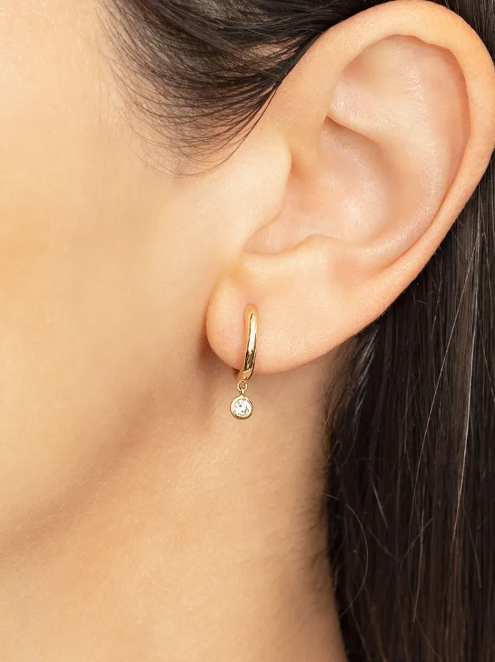 The Last Line Bezel Drop Slim Piercing Hoop #3