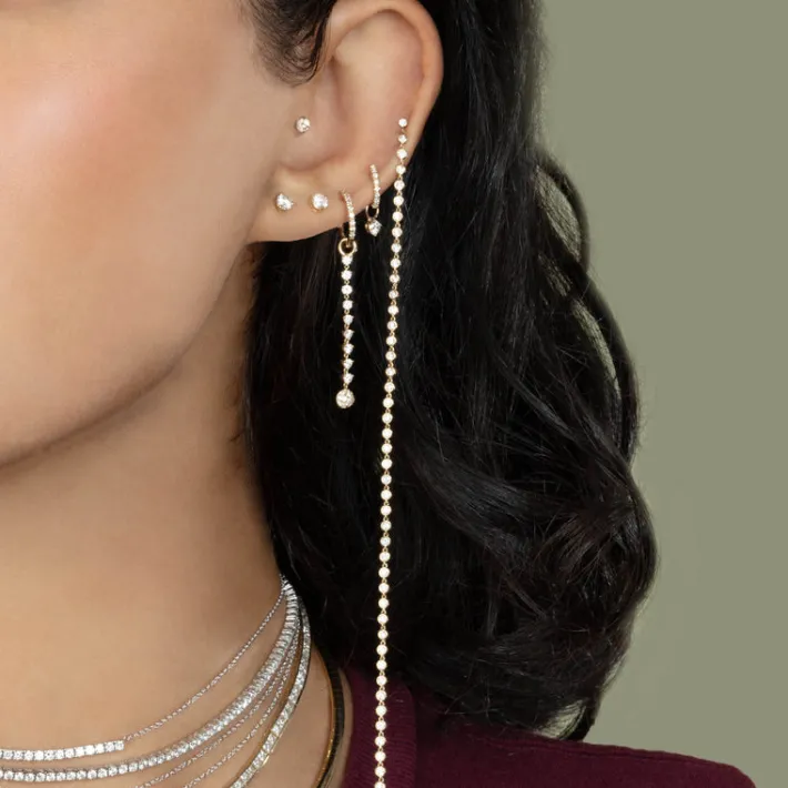 The Last Line Bezel Shoulder Duster Earring