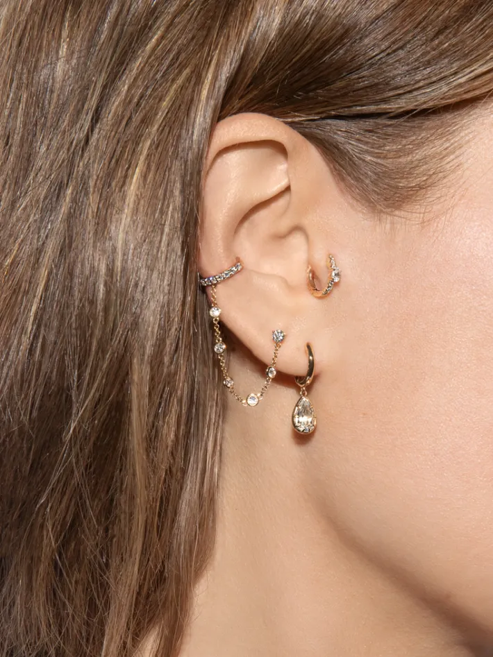 The Last Line Bubble Teardrop Slim Hoop