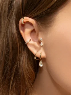 The Last Line Bubble Teardrop Slim Hoop