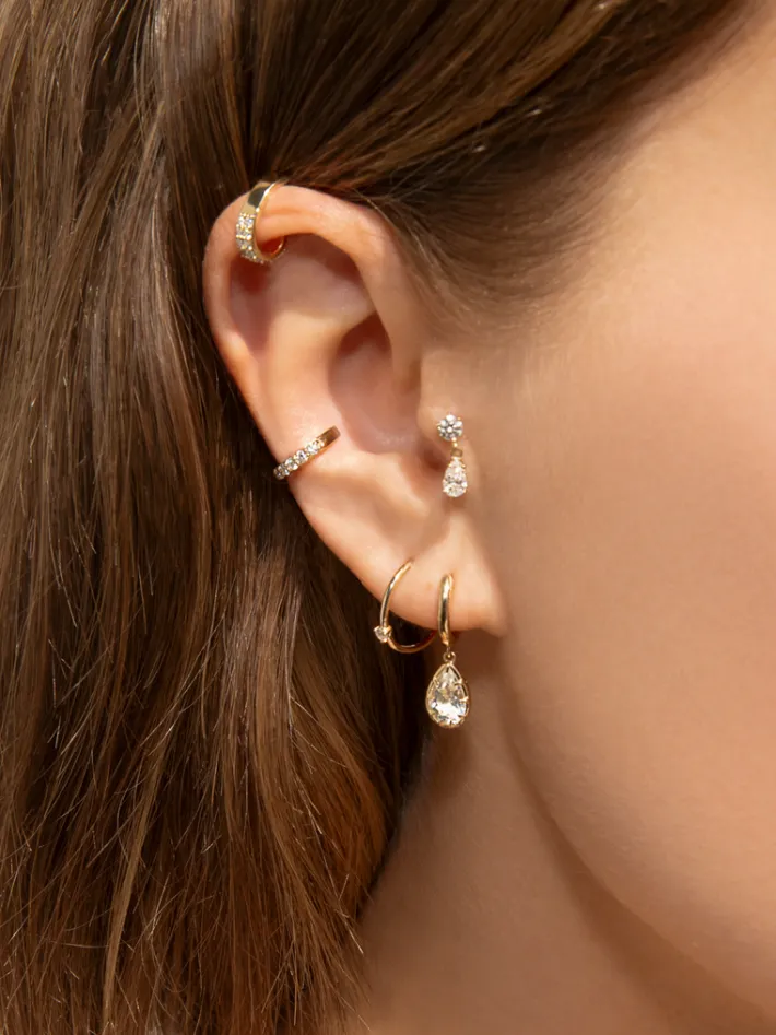 The Last Line Bubble Teardrop Slim Hoop