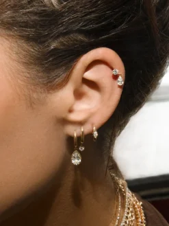 The Last Line Bubble Teardrop Slim Hoop