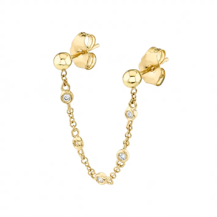 The Last Line Connected Sphere Stud Earring