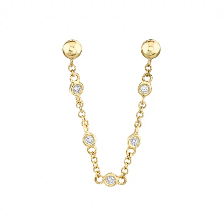 The Last Line Connected Sphere Stud Earring