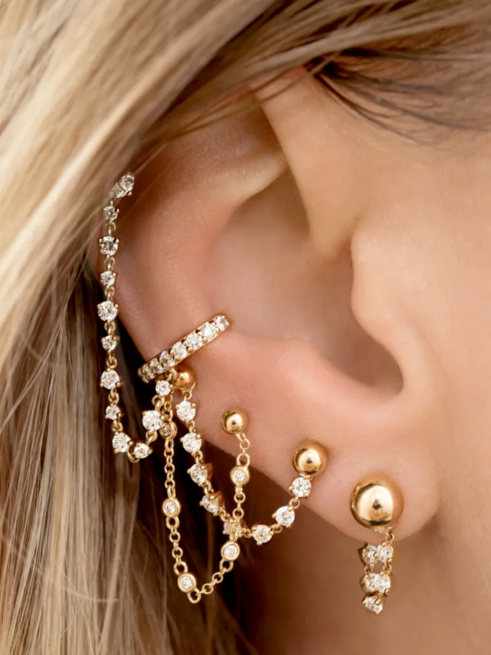 The Last Line Connected Sphere Stud Earring
