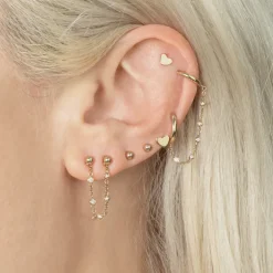The Last Line Connected Sphere Stud Earring