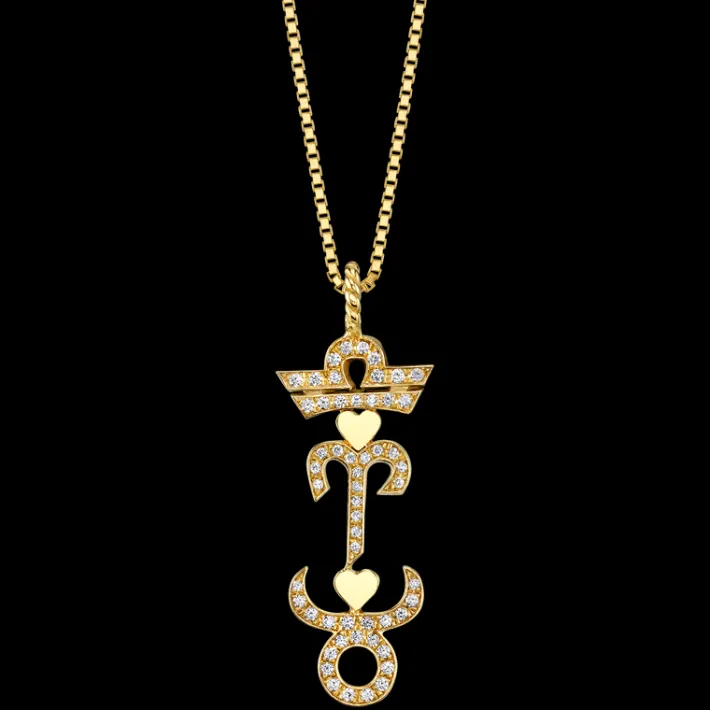 The Last Line Custom Heart and Zodiac Pendant