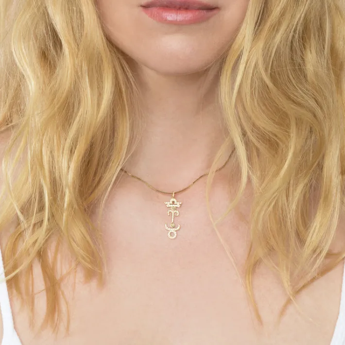The Last Line Custom Heart and Zodiac Pendant