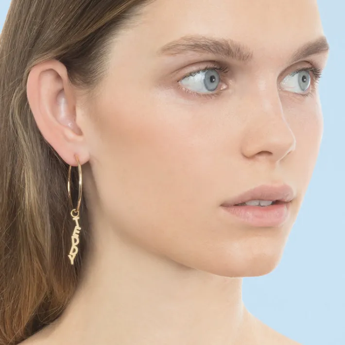 The Last Line Custom Letter And Symbol Hoop Earring Charm