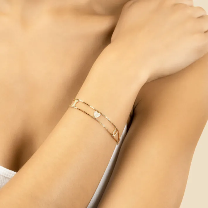 The Last Line Diamond I Love You Chain Bracelet