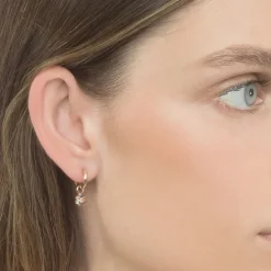 The Last Line Flower Hoop Earring Charm
