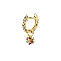The Last Line Flower Hoop Earring Charm