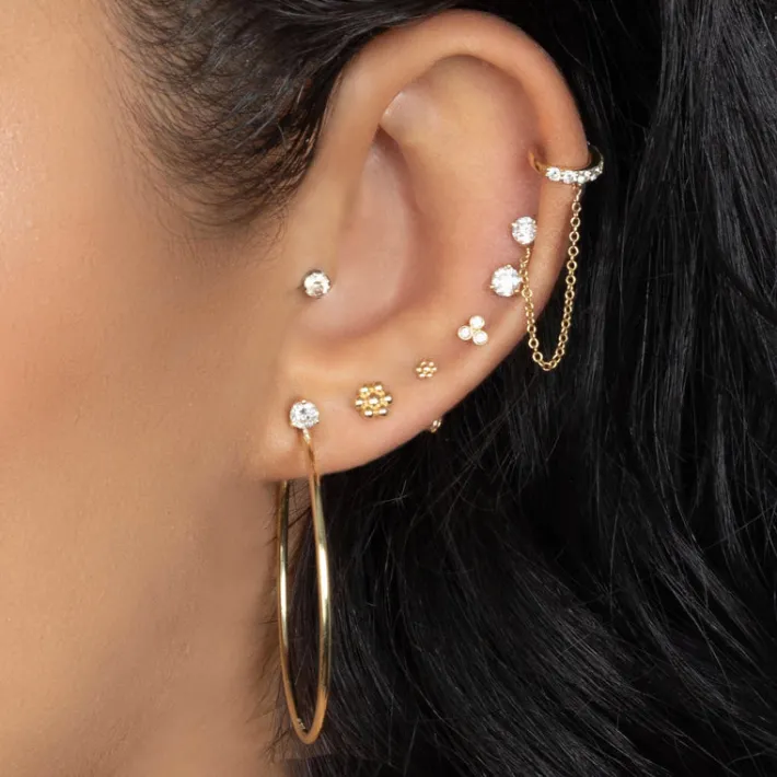 The Last Line Flower Stud Earring