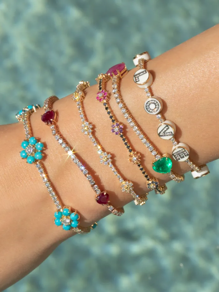 The Last Line Flower Tennis Bracelet