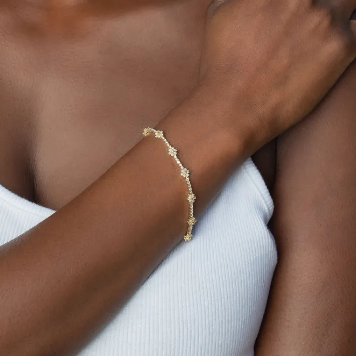 The Last Line Flower Tennis Bracelet