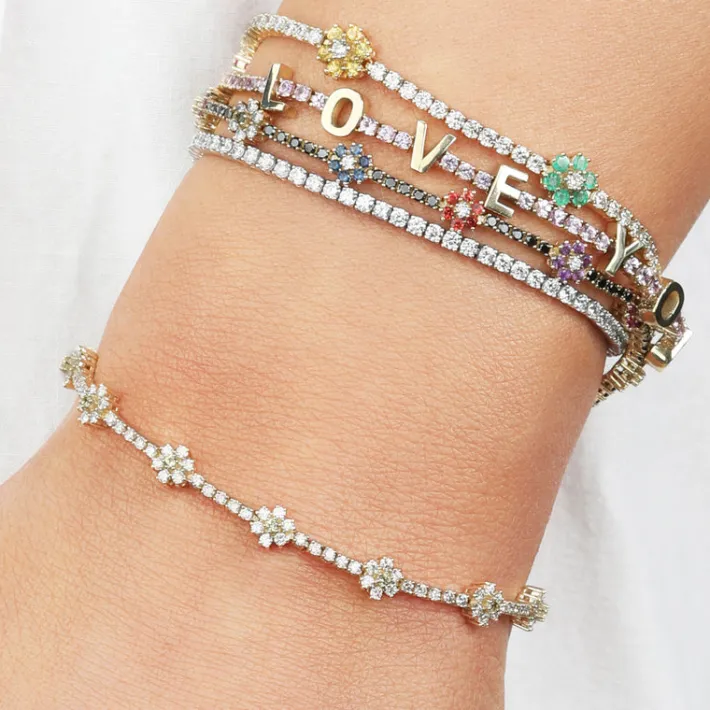 The Last Line Flower Tennis Bracelet