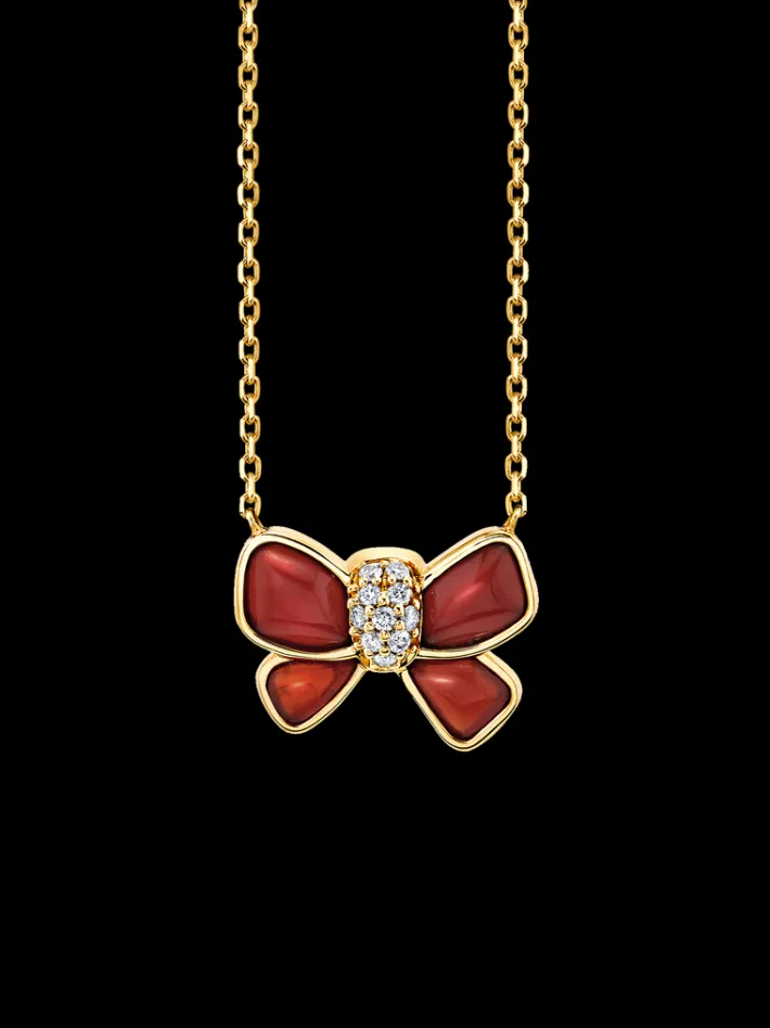 The Last Line Hand Carved Bow Necklace