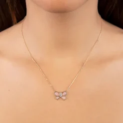 The Last Line Hand Carved Bow Necklace