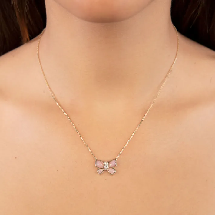 The Last Line Hand Carved Bow Necklace