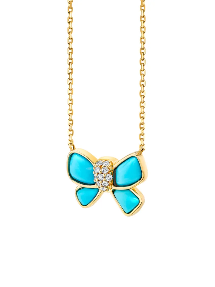 The Last Line Hand Carved Bow Necklace