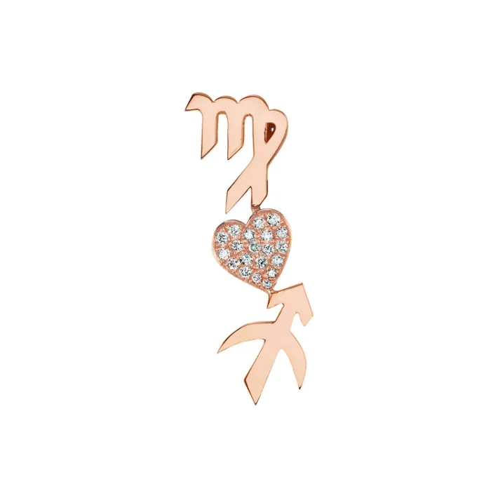 The Last Line Heart and Zodiac Earring