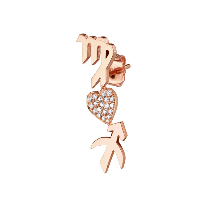The Last Line Heart and Zodiac Earring