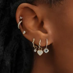 The Last Line Heart Hoop Earring Charm