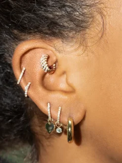 The Last Line Heart Hoop Earring Charm