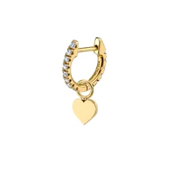 The Last Line Heart Hoop Earring Charm