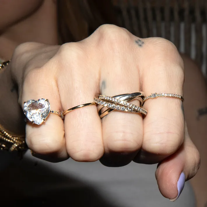 The Last Line Heart Solitaire Ring