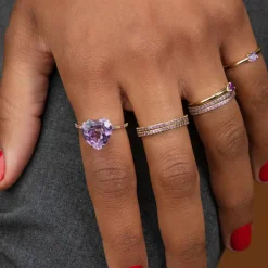 The Last Line Heart Solitaire Ring
