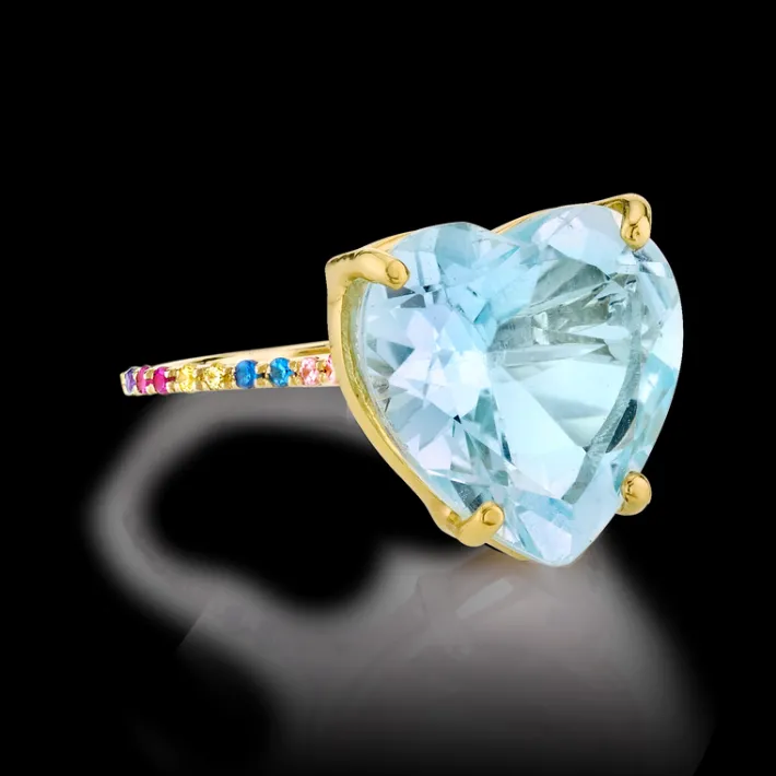 The Last Line Heart Solitaire Ring