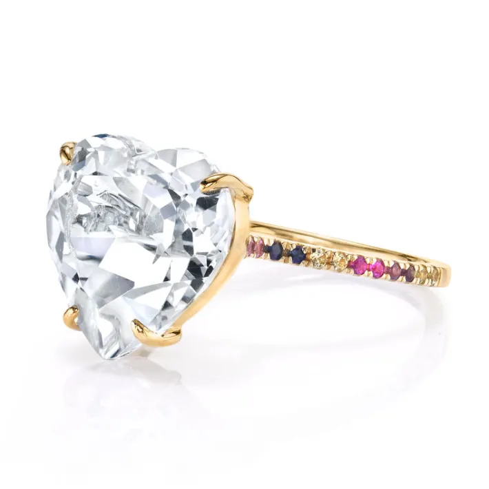 The Last Line Heart Solitaire Ring