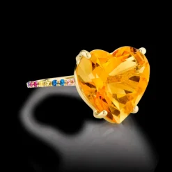 The Last Line Heart Solitaire Ring