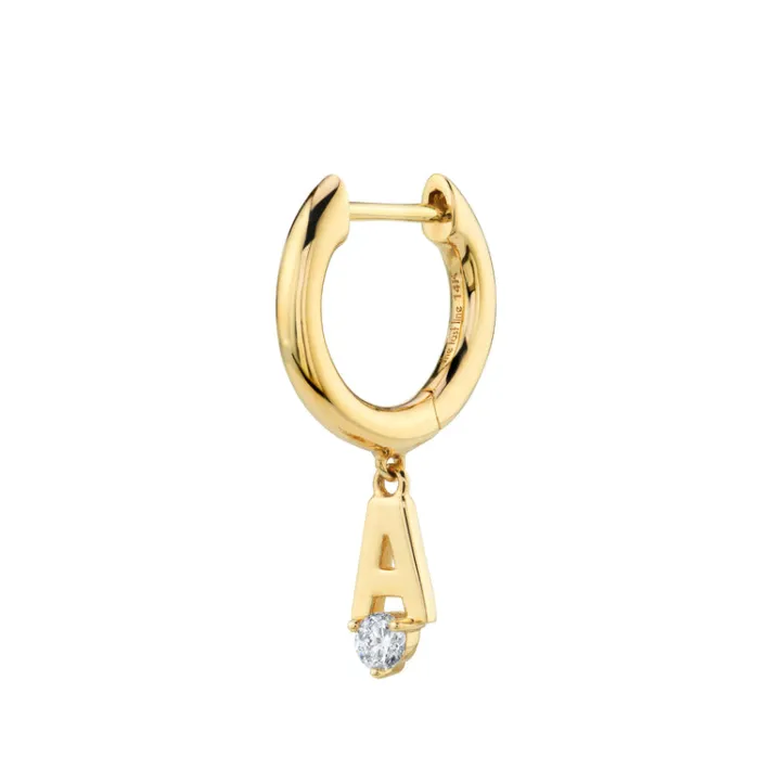 The Last Line Initial Slim Hoop Earring