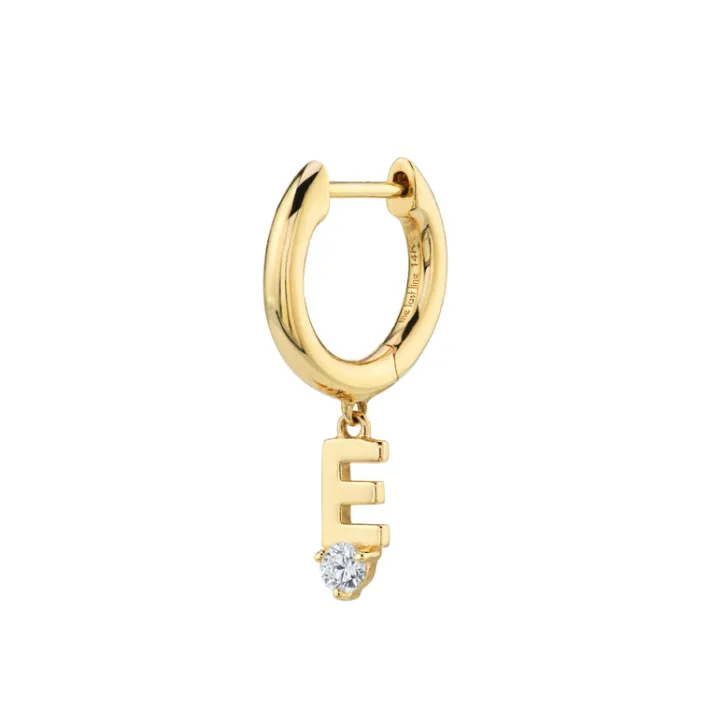 The Last Line Initial Slim Hoop Earring