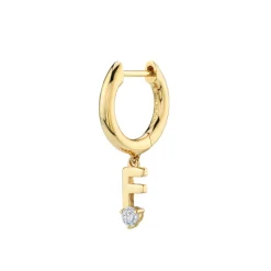 The Last Line Initial Slim Hoop Earring