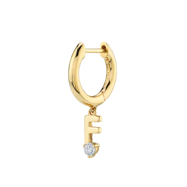 The Last Line Initial Slim Hoop Earring
