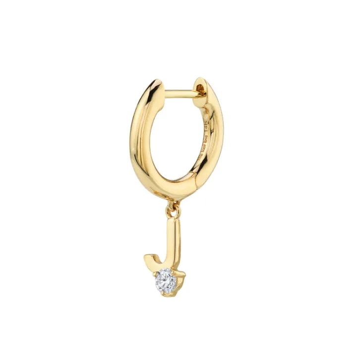 The Last Line Initial Slim Hoop Earring