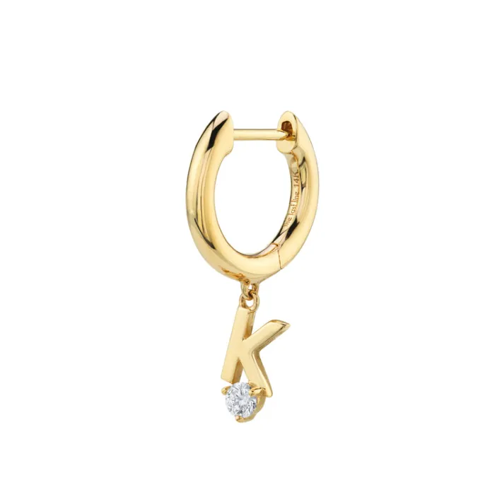 The Last Line Initial Slim Hoop Earring