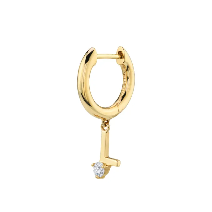 The Last Line Initial Slim Hoop Earring