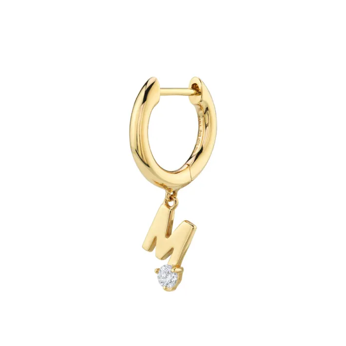 The Last Line Initial Slim Hoop Earring