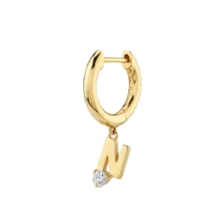 The Last Line Initial Slim Hoop Earring